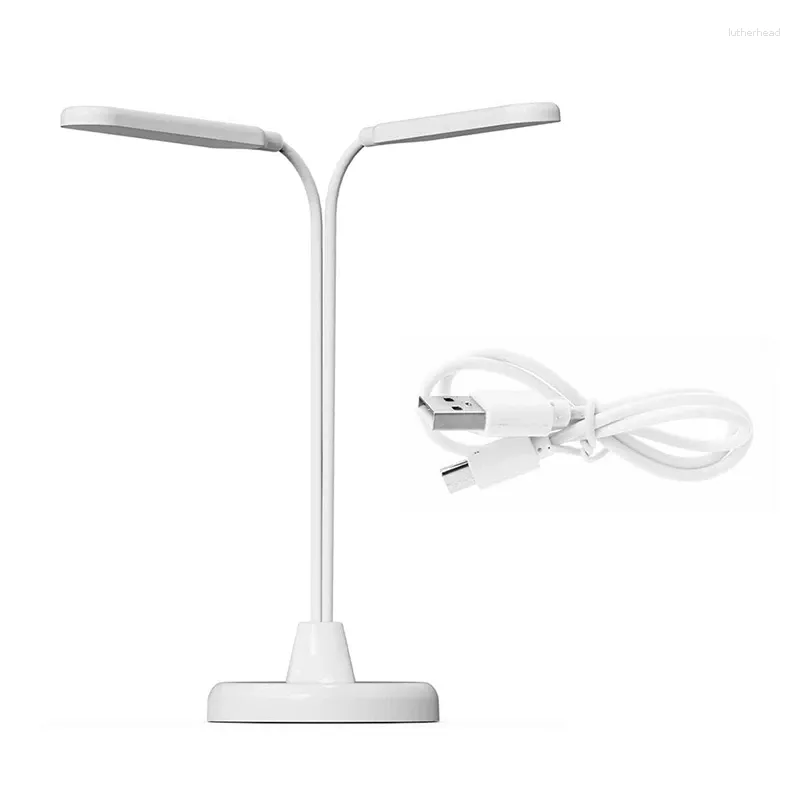 Tafellampen AT35 Desk Lamp Gooseck aanpassing 8W 6000K Dubbel licht gebied aanraakregeling helderheid