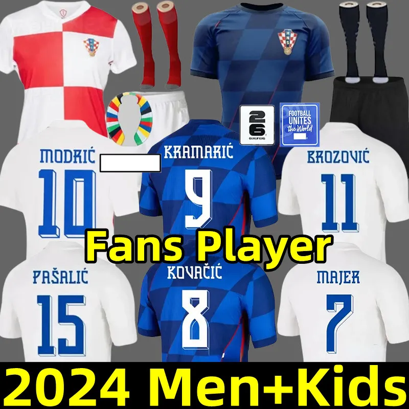 2024 كأس يورو كرواتيا لكرة القدم قمصان Modric 24 25 Brekalo Perisic Football Shirt Brozovic Rebic Jersey Player Feel Nation