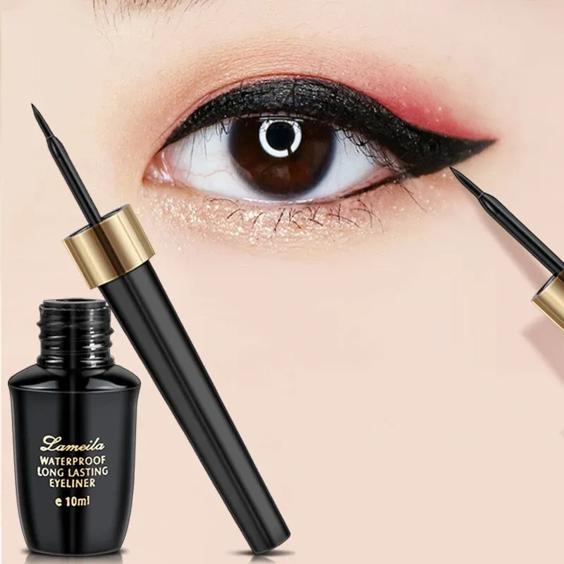 Eyeliner Schwarz Ultrafeine kleine Bürstenkopf Flüssigkeit Eyeliner Bleistift wasserdichte Augen Liner Stift Augen Make -up langlastend Eyeliner Maquillaje