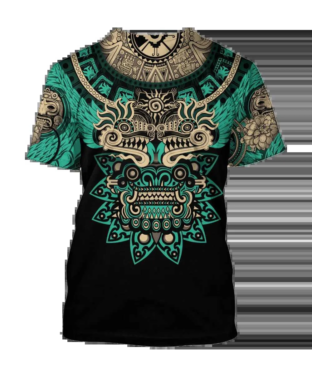 Heren T-shirts Zomertrend Harajuku Aztec Quetzon Mexico Mens Casual T-shirt Street Fashion Classic Retro O-Neck