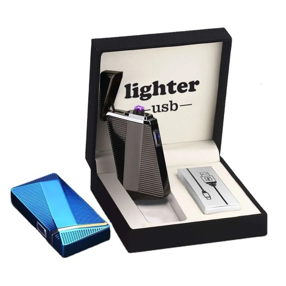 Conception de luxe USB Cigarette électrique plus légère rechargeable de fumants à vent, briquets électroniques pour Noël