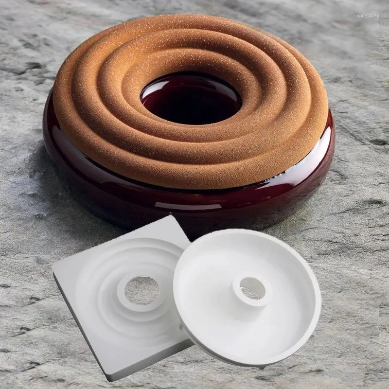 Stampi da forno texture decorate da ciambella silicone stampi circolari anello set da forno da cucina forniture da cucina dessert strumenti di decorazione