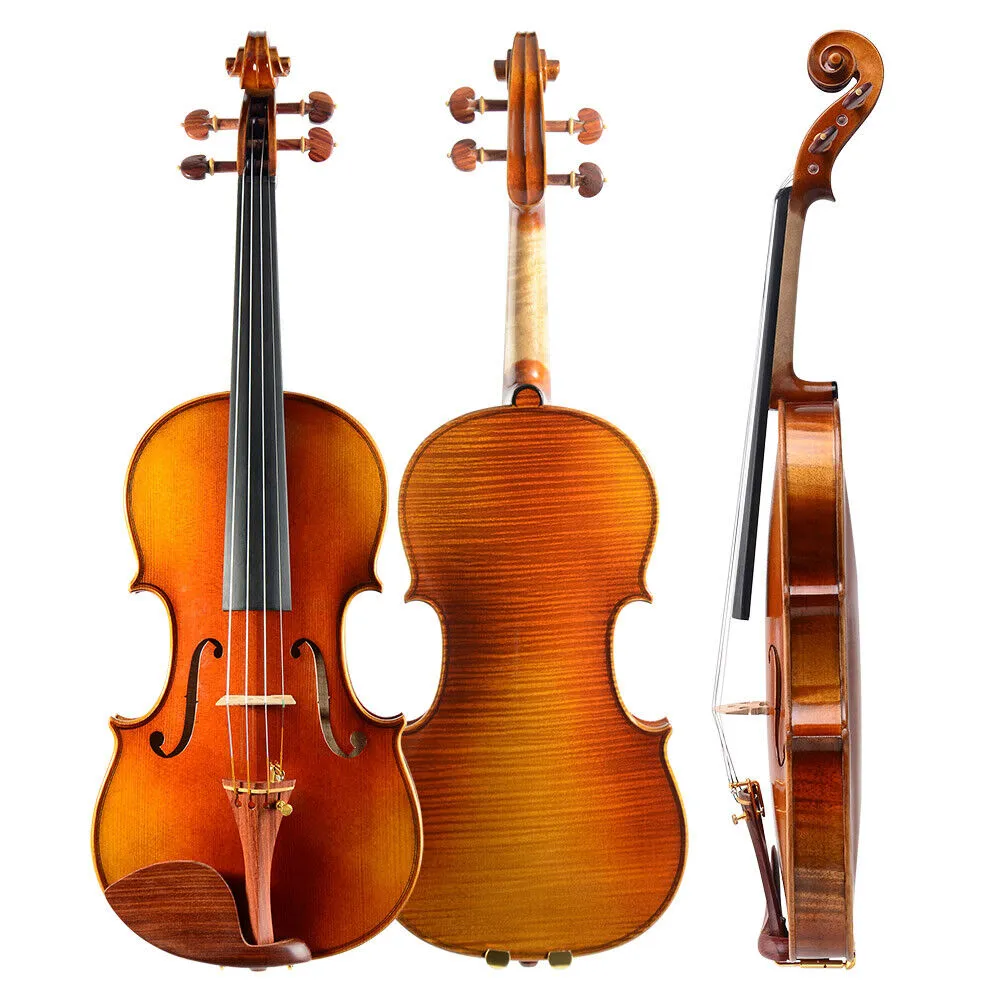 Professional Violin Premium Rosewood Fittings Exquisite One Piece Flame Maple Back