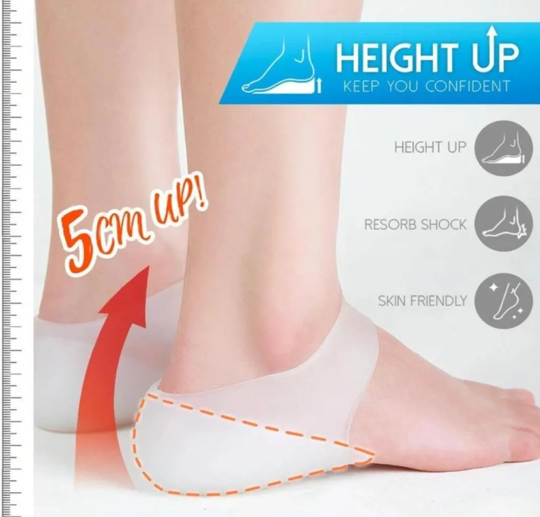 1 Pair Concealed Footbed Enhancers Invisible Height Increase Insoles Silicone Foot Lift Pads Dress In Socks Tool6055758