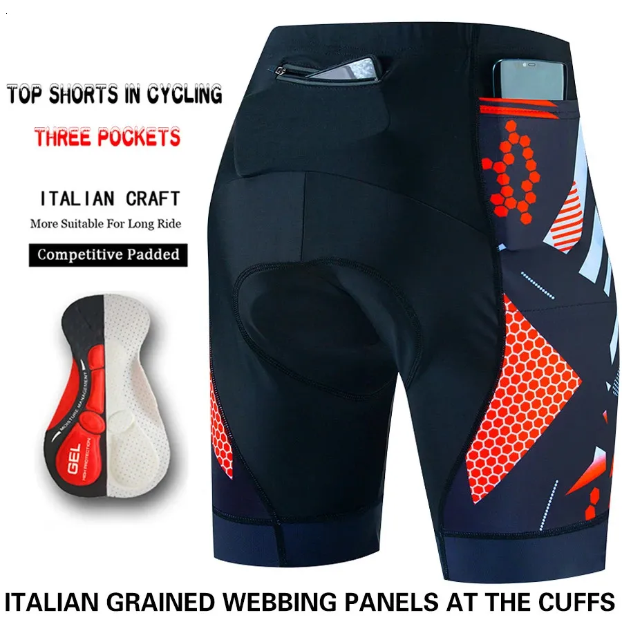 Tre pantaloncini per ciclisti tascabili Triathlon 5D Gel imbottito Pro Lycra Bicycle Bickey Mountain Biking 240506 240506