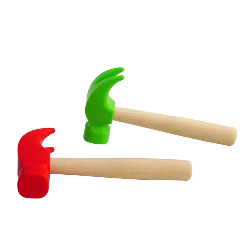 Hammer Kindersimulation Hammer Holzgriff Massivhammer Spielzeug Beat Reparaturwerkzeug Mini Holz Hammer Feststoff Plastik Super stark