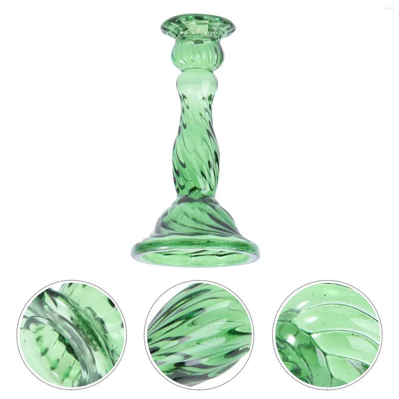 Bandlers 1pc rétro rétro chandelle tachée de vitrail décoration domestique en vert foncé