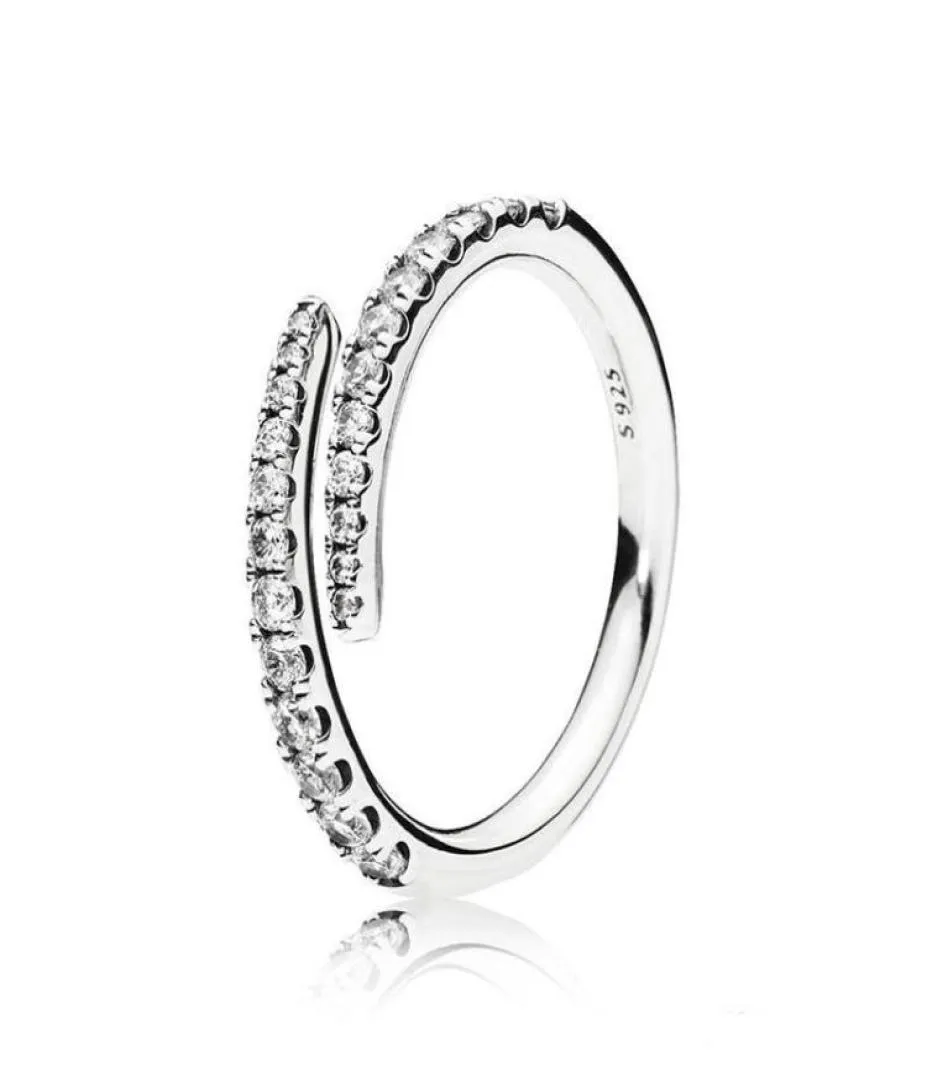 Clear CZ Diamond Shooting Star Ring Set Original Box für 925 Sterling Silver Women Girls Hochzeit Meteor Open Rings5060254