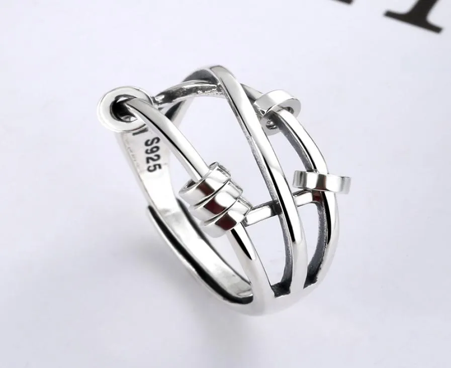 S925 Sterling Silber Fashion Frauen Drei Ringe Smart Index Finger Ringtransship Multicircle -Überwachungsperlen Wünschen Sie Silve1192796