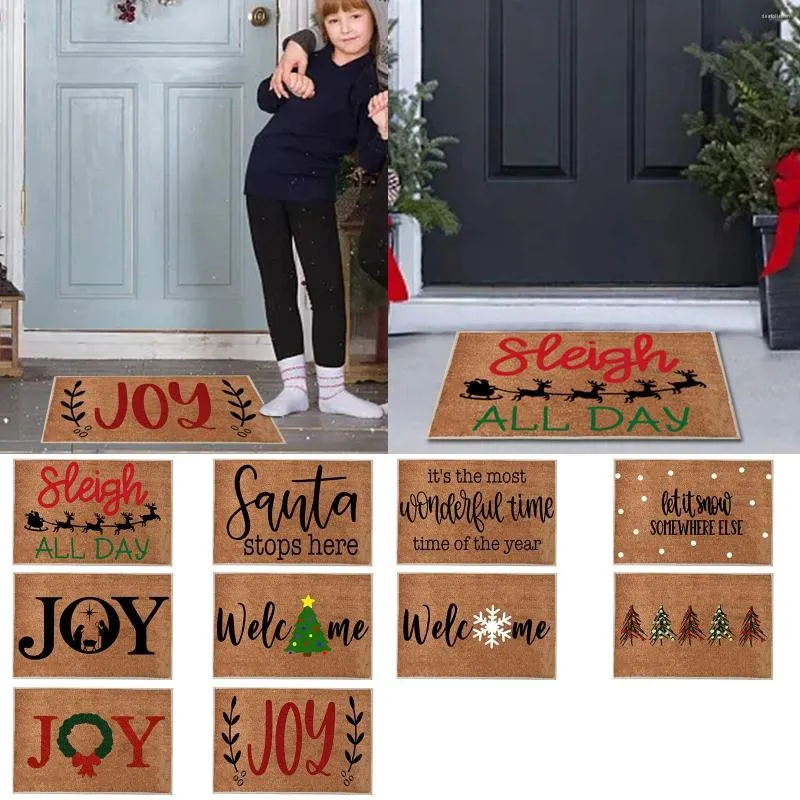 Carpets Soft Area Raping Christmas Joy Red et Green Merry DoorMat Room Door Mat de porte Bienvenue Home Snogging Couverture