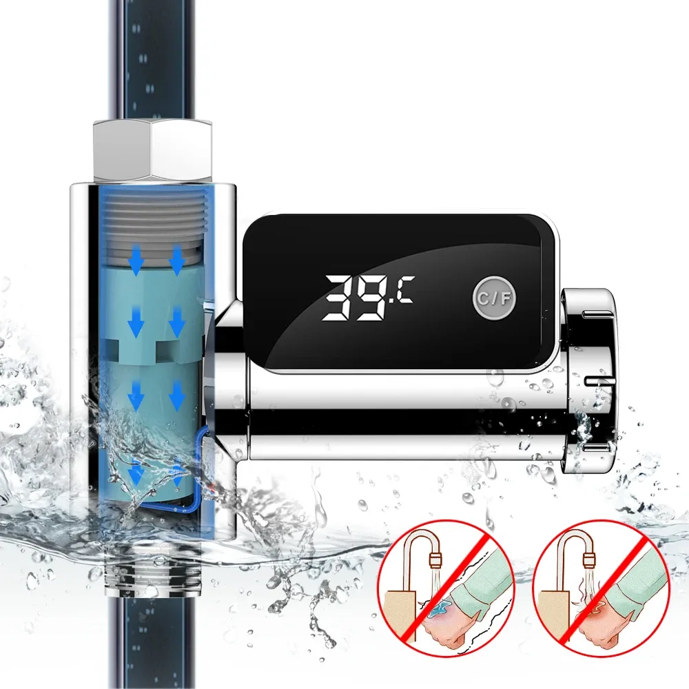 Gauges Electric Shower Water Temperature Monitor LED Display Celsius/Fahrenheit 360 Degrees Rotation Home Thermometer