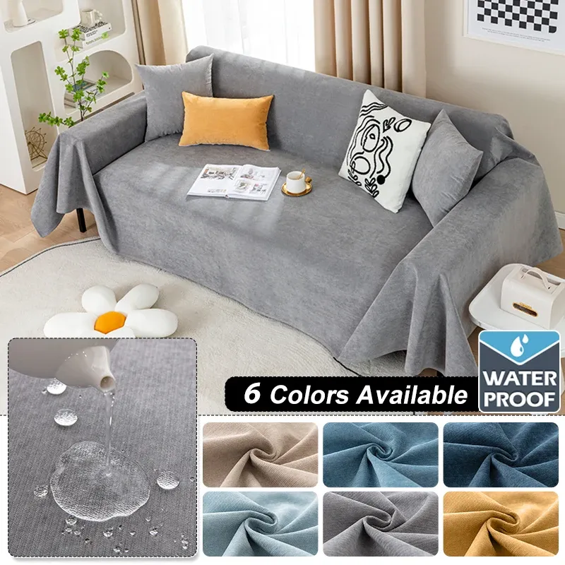 Linens Waterproof Sofa Blanket Multipurpose Solid Color Furniture Cover Durable Fabric Dustproof Antiscratch Home Living Room Decor