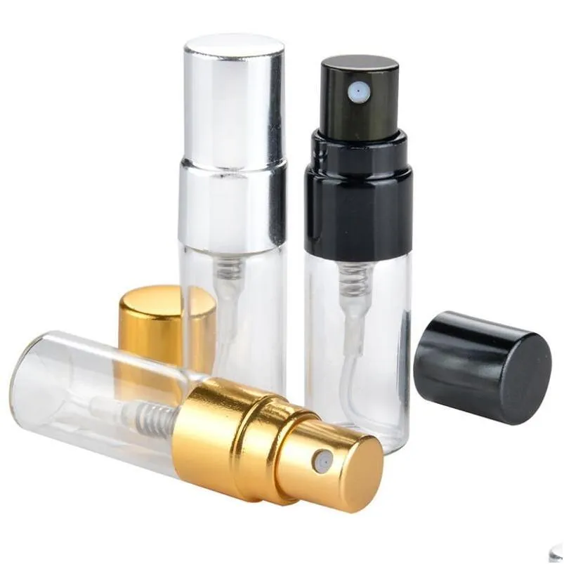 Parfümflasche 2022 Neues L nachzufüllensbares Glas pro UV -Sprühgerät Kosmetikpumpe Spray Atomizer Sier Schwarz Gold Cap Drop Delieferung Gesundheit B Dhodo