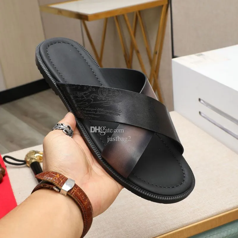 Sifnos Designer Genuine Leather Men's Sandals: Luxury Slides for Any  Occasion