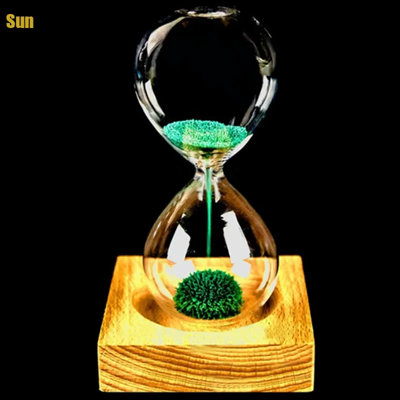 Часы деревянное стекло + железный порошок песчаный цветущий