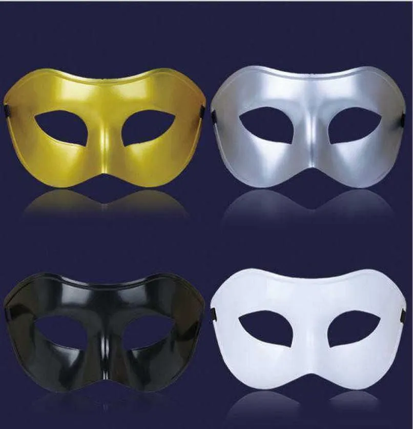 Remise 20pcs Men039S mascarade masque habillé de fantaisie masques vénitiens masques masques en plastique semi-visage masque en option multicolore 7618278