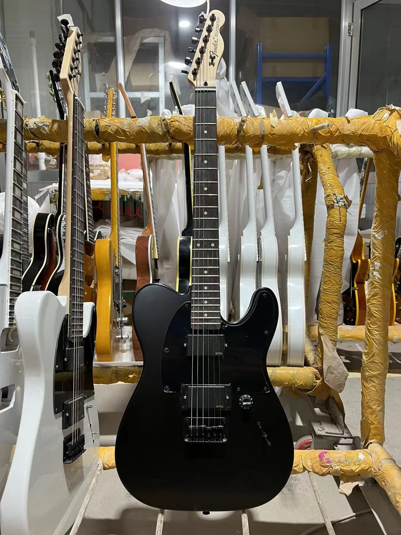 High quality spot sale Jim Root signature jazz master 6 string electric guitar rosewood neck matte black right hand version