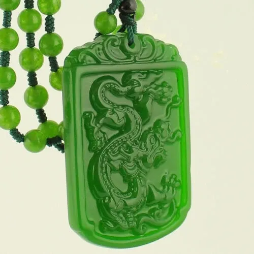 Sculpturen verzameling Chinese mode natuurlijke groene jade dieren draken hanger ketting charme sieraden amulet geluk cadeau