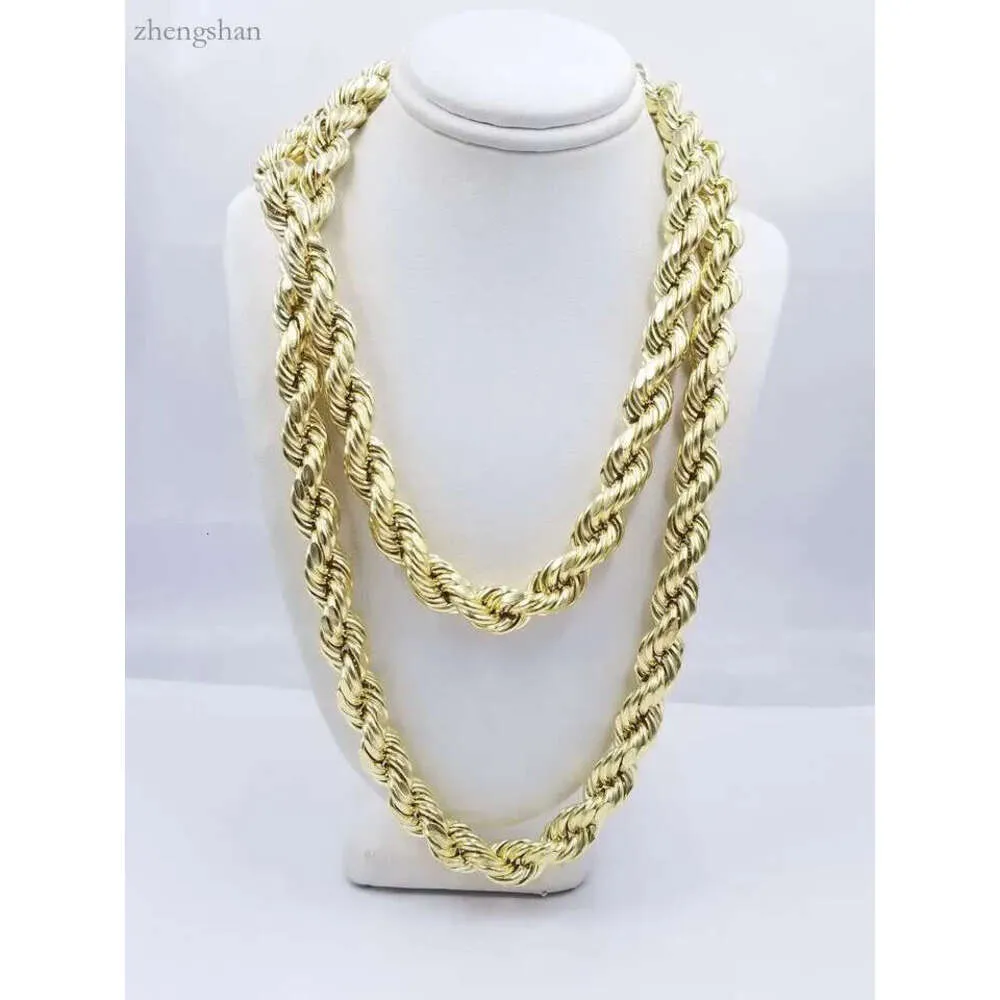 10k gelle Seilkette Halskette 20 "-30" Männer Frauen 4mm-10mm Real Gold Plated 2354