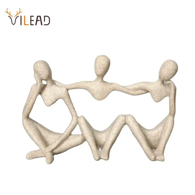 Sculptures Vilead Best Friend Statue Resin Abstract Friendship Figurine Home Living Room Office Table Interior Decoration Accessories Gift