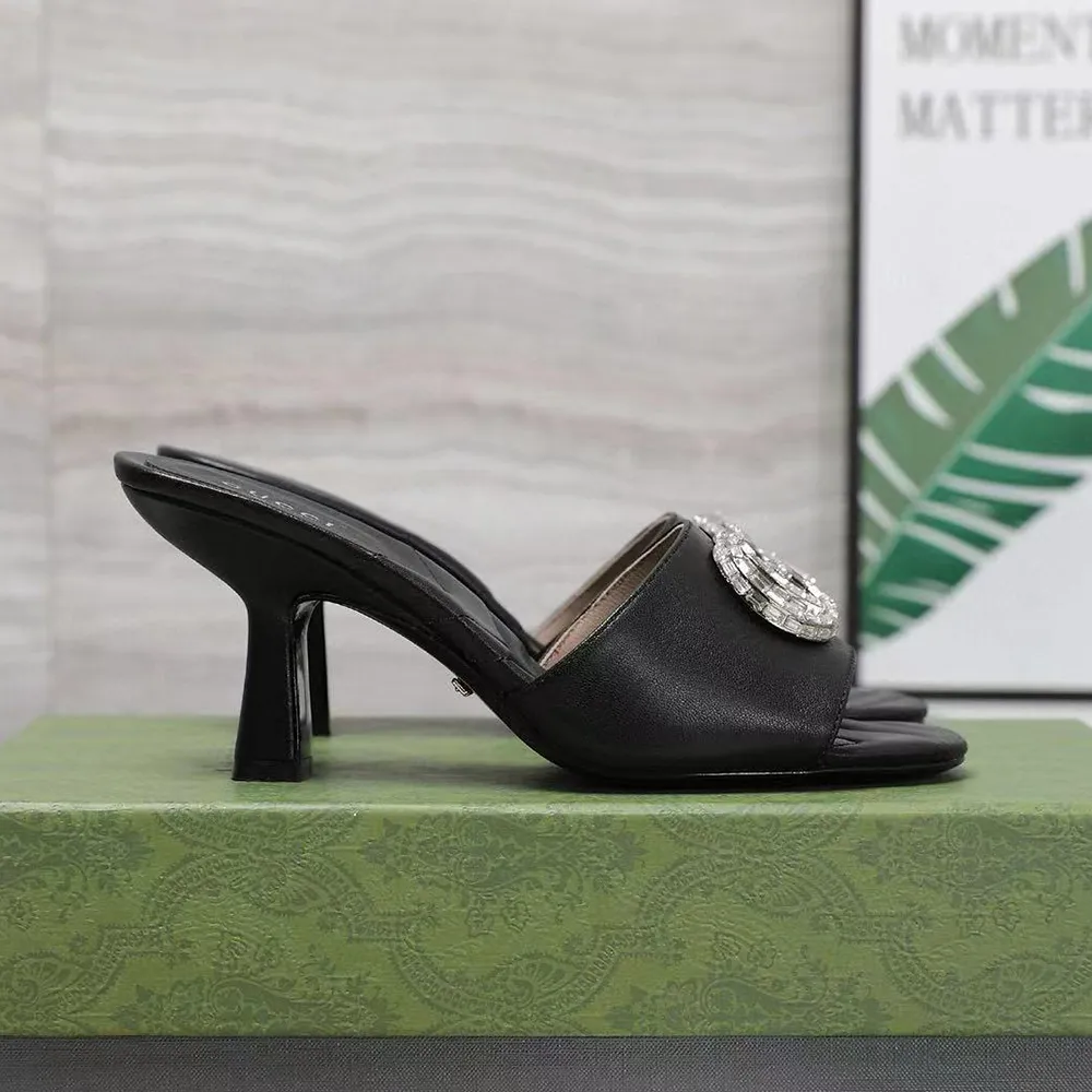 Save Big on Bulk Ladies Leather Slippers Mules Elegant Women's Open Toe  Leather Heeled Slippers Mules: Stylish Evening Sandals In Sizes 34 42  Best - Main Image