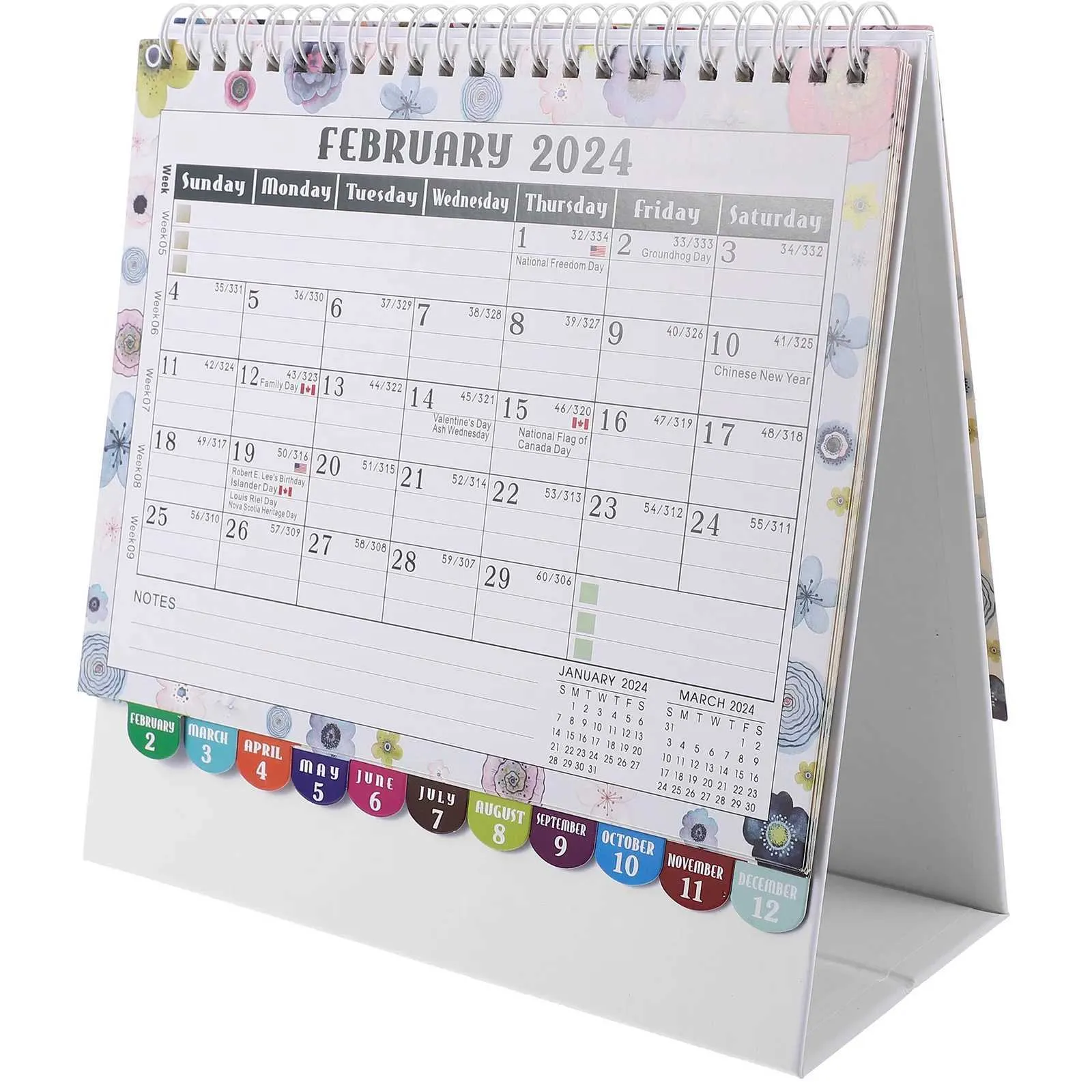 Calendrier 2024 Calendrier de poche de bureau Small Bureau Flip pour Ornement mensuel Supply Decorative Home PADS FACTOPTION