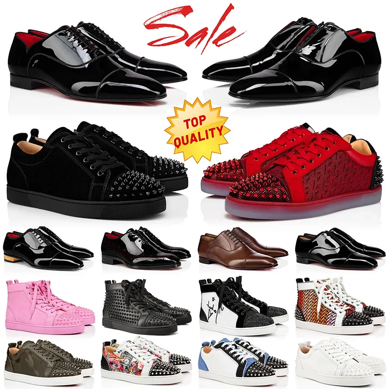 Red Bottoms Luxury Designer Casual Shoes Loafers Mens shoes Plate-forme High Tops Casuals Women Shoe Black Glitter Platform Fashion Italy Snekaers Trainers