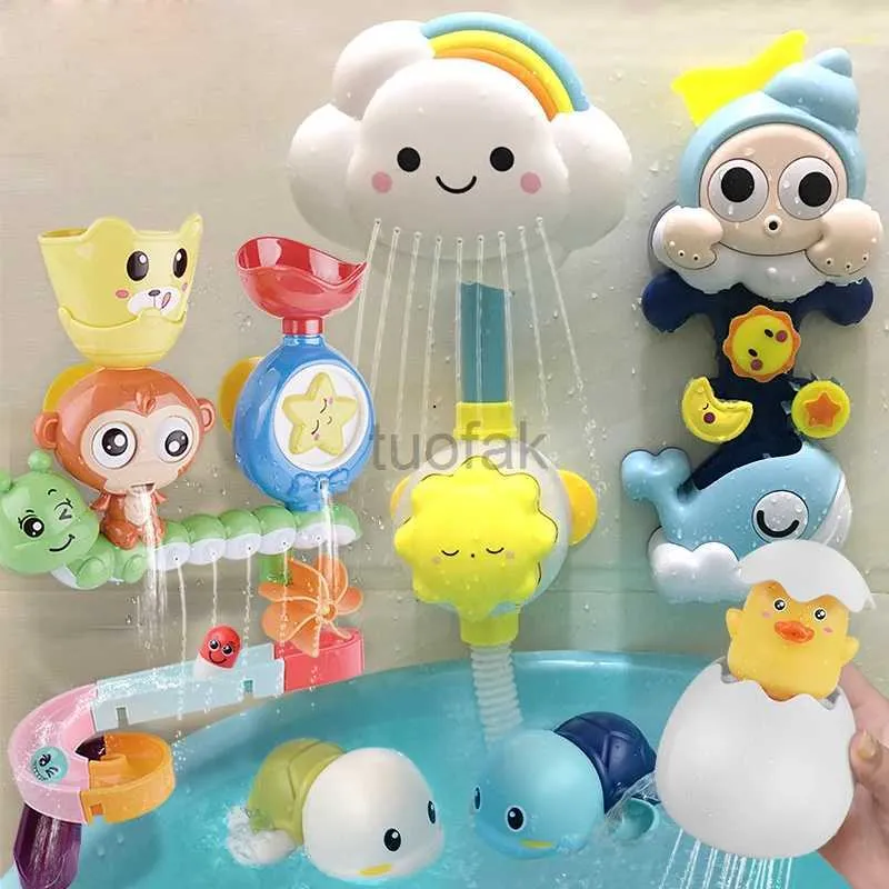 Bath Toys QWZ New Water Spray Bath Toys Bathtub Bathtub Torneira Brinquedos de chuveiro Forte Jogador de água para crianças Presentes D240507