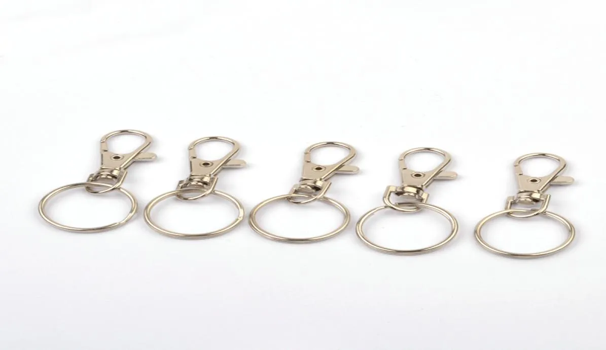 Swivel Lobster Clasp -clips met Keyings Metal Key Hooks Keychain Split Ring voor DIY Bag Chaveiro 5pcSlot PS04229664529