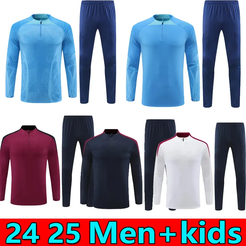 24 25 Englands Tracksuit Soccer Jersey Training Anzug Kane Sterling Rashford Sancho Grealish 2024 Männer Kinder National Englands Fußball -Sets Uniform