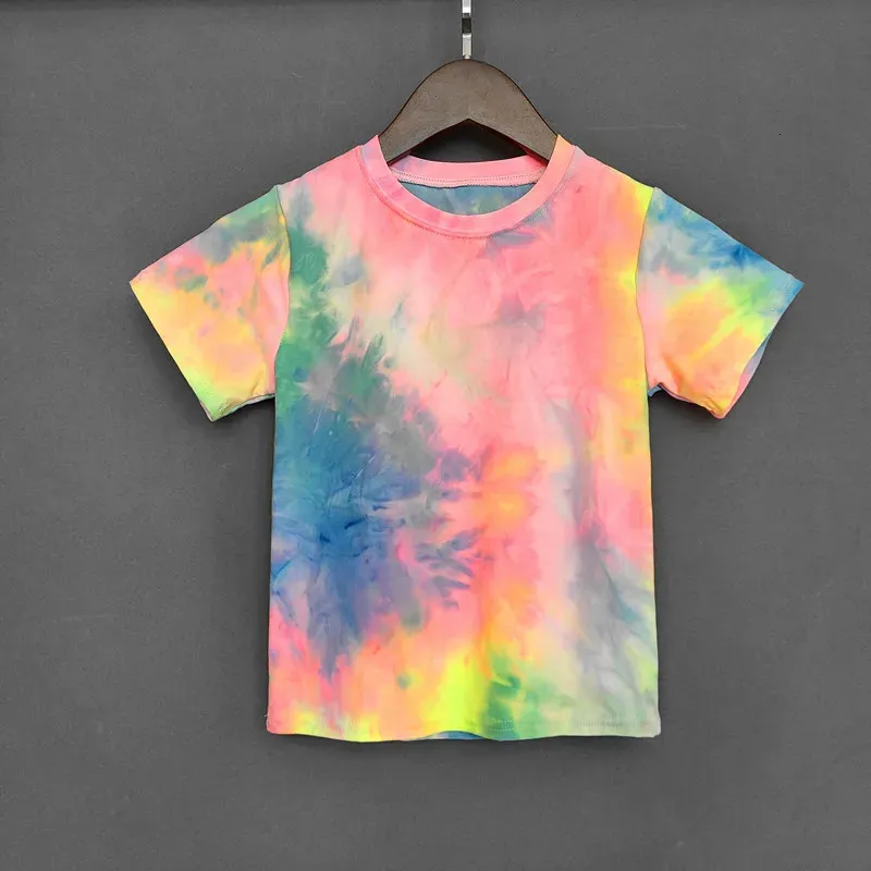 Kinder Girls T -Shirt hell fluoreszierende Farbe Tops Hemd Sommer Kinder lässig weich bequeme T -Shirt für Mädchenkleidung 240416