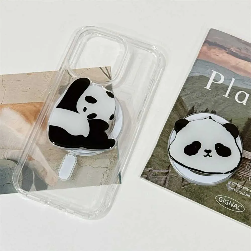 Mobiele telefoon Mounters houders Koreaanse cartoon schattige panda magnetische houder griptok grip tok telefoonstandhouder ondersteuning voor iPhone voor pad magsafe smart tok