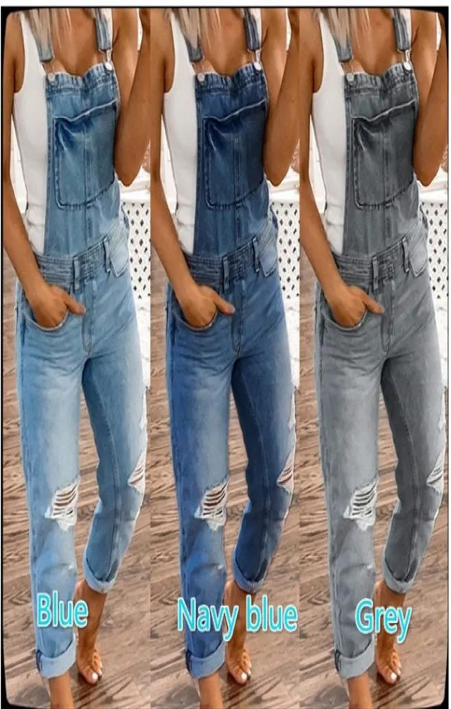 Джинсы комбинезоны женские женские комбинезоны ссоры черные плюс размеры комбинезоны для женской модной джинсовой джинсовой дизайн Long Pant Club DE2998393