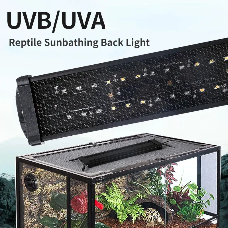 REPTILE DE ILUMINACIÓN UVA+UVB Full Spectrum LED UV Lámpara UV 10.0/20.0 Lámpara de terrario de luz serpiente de tortuga para reptil vivarium calcio suministro