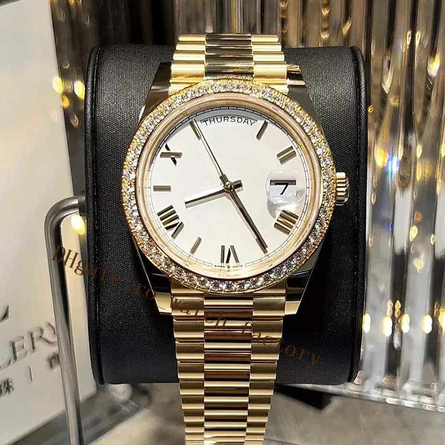 2024 New High-end Men's Watch 3255 Mostomatic Mosty 40mm228348 Diamond Sapphire Tradient Direction Dial مع حزام بلاتيني