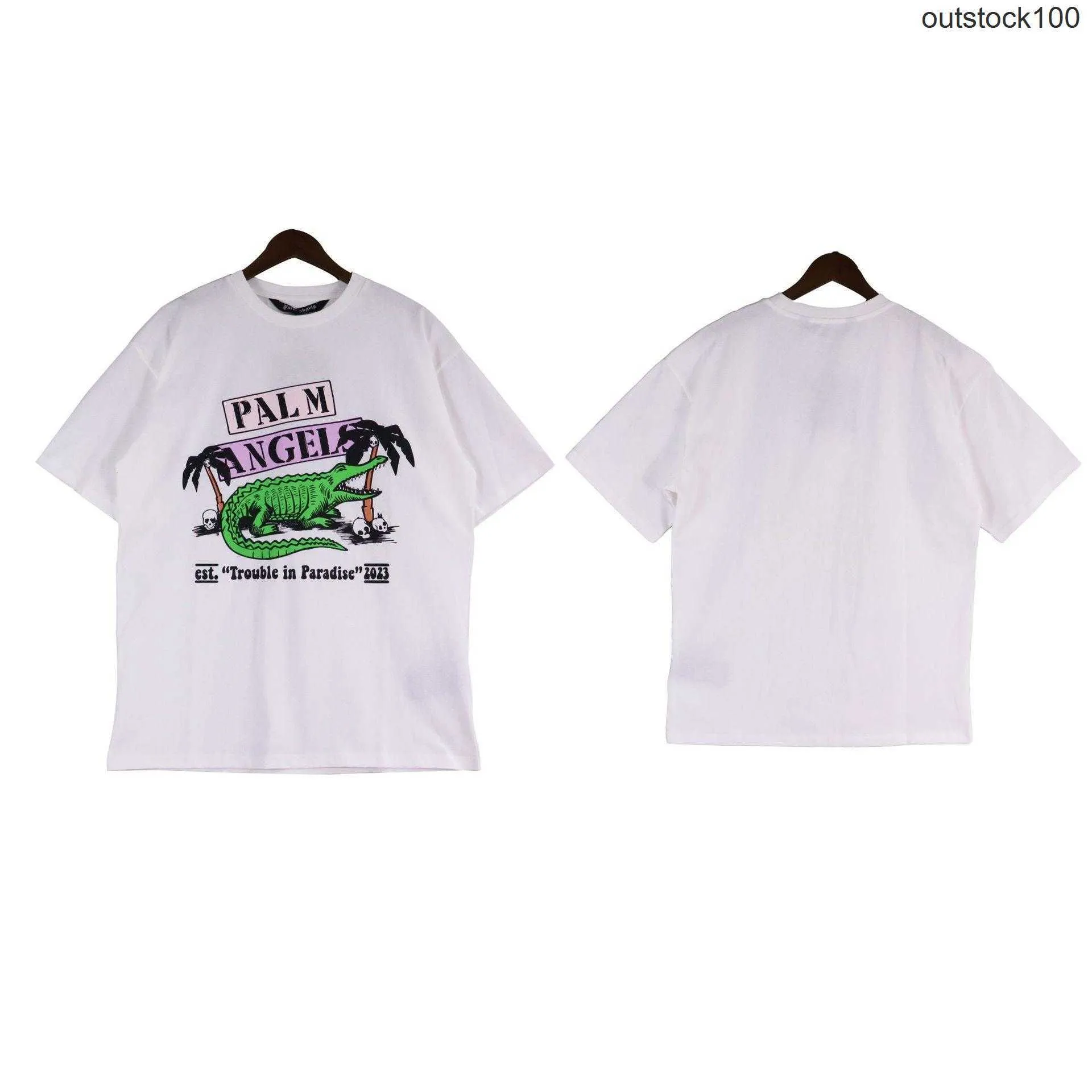 PAA Angles High End Designer Vêtements pour Springsummer Coconut Tree Crocodile Imprimé Tshirt décontracté pour hommes