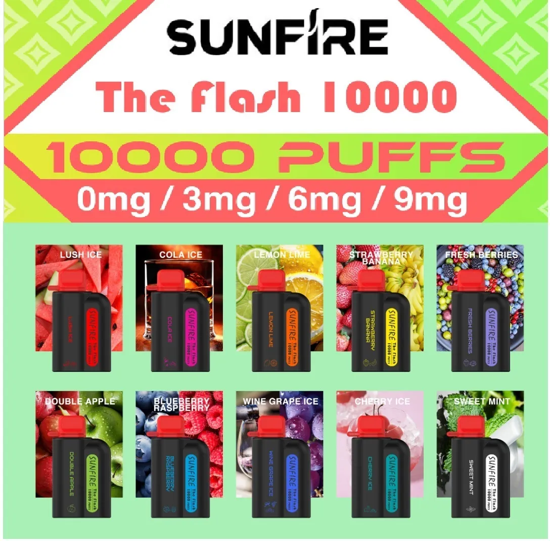 Sunfire Tornado DTL 10000 Puff 12k E-cigarettes jetables 20ml Vape Rechargeable 650mAh Vape 9000 PUFS PUFS 12000puffs 15000 10k Puffs Vapers en Espagne France en stock