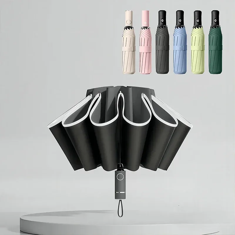 المظلة القابلة للطي العكسي التلقائي بالكامل مع مظلات UV العاكسة للرياح