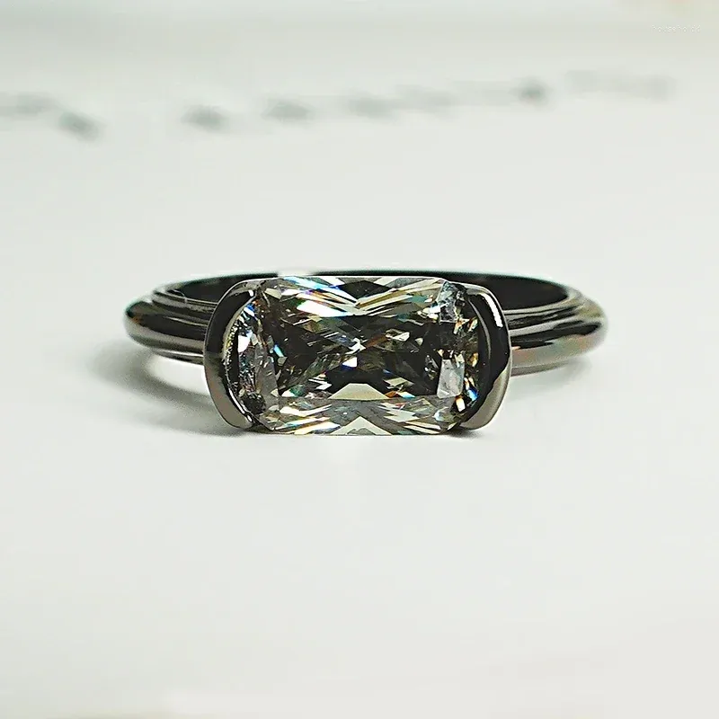 Кластерные кольца универсальный черный золотой подушка 925 Высокоуглеродистые алмазные кольцо с уникальным и прохладным дизайном