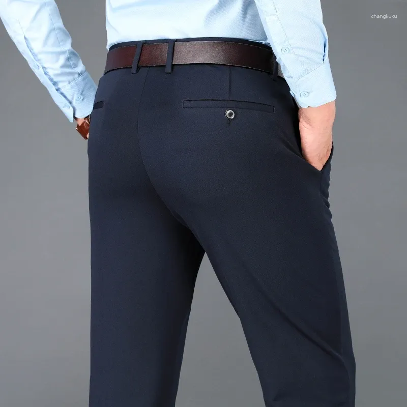 Pantalon pour hommes Business Casual Spring Summer Elastic Office Costume de bureau rapide et secrète à sec confortable