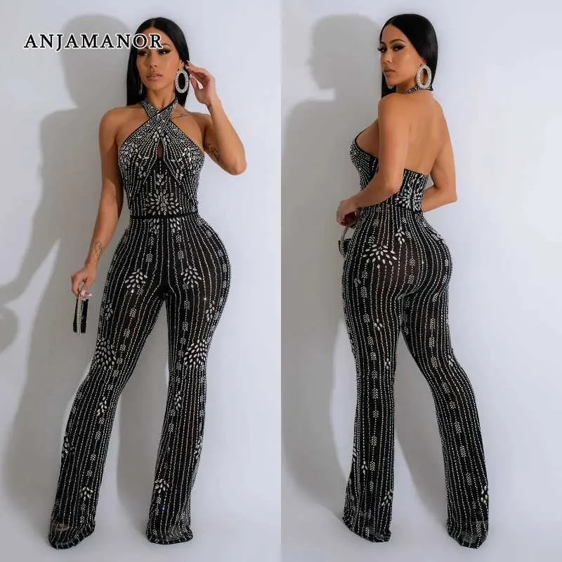 Halter flared jumpsuit shop