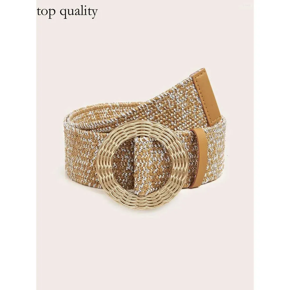 Belts Bohemian Wind Round Buckle Elastic PP Grass Belt 151