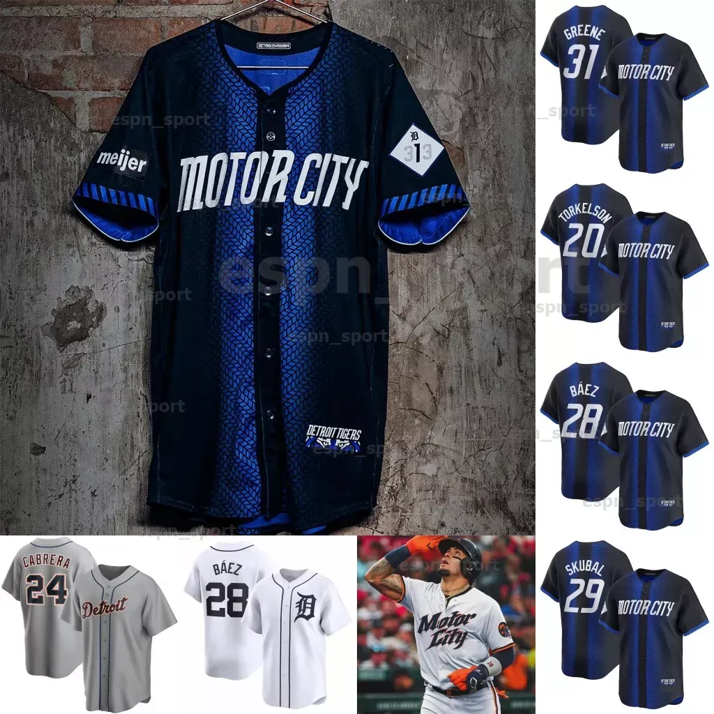 31 Riley Greene 2024 City Connect Tigers Jersey Miguel Cabrera Tarik Skubal Javier Baez Jake Rogers Spencer Torkelson Carson Kelly Meadows McKinstry Kenta Maeda