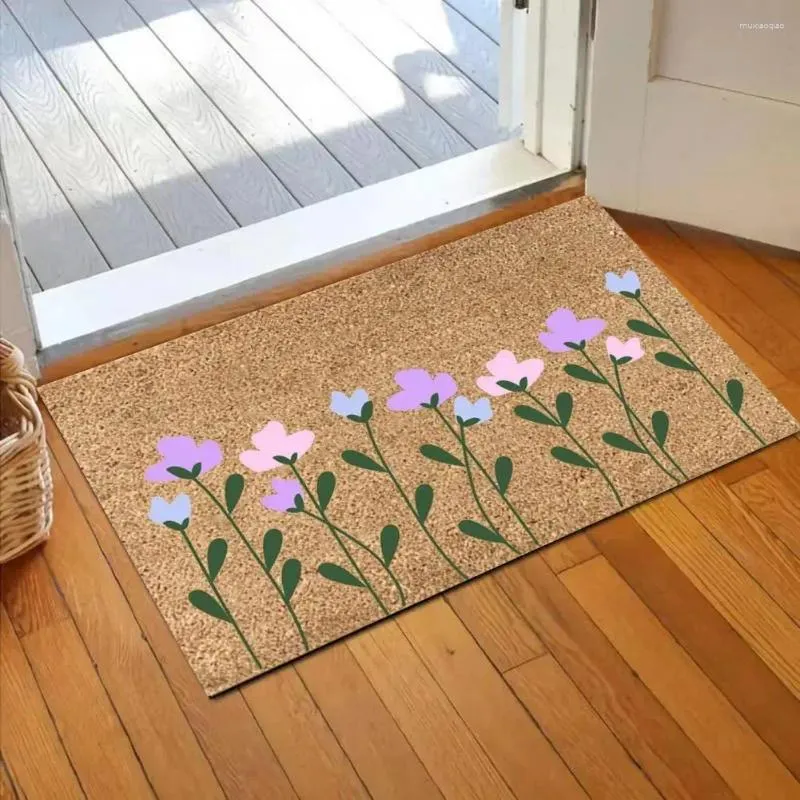 Carpets Door Carpet Floral Print Decorative Floor Mat Highly Absorbent Non-slip Indoor Welcome Durable Stylish For Home