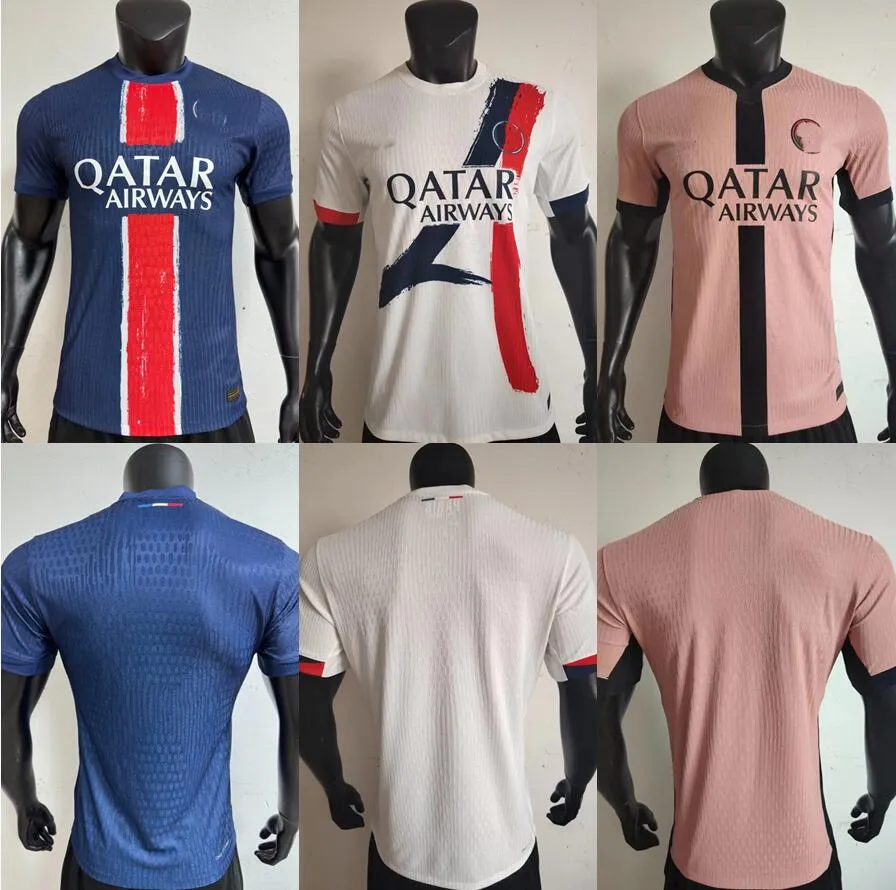 Spelarversion 24 25 Maillot Mbappe Soccer Jerseys Kids Kit 24/25 Pre Match 2023 2024 Maglia Paris Home Away Football Shirt Hakimi Fabian Vitinha O Dembele