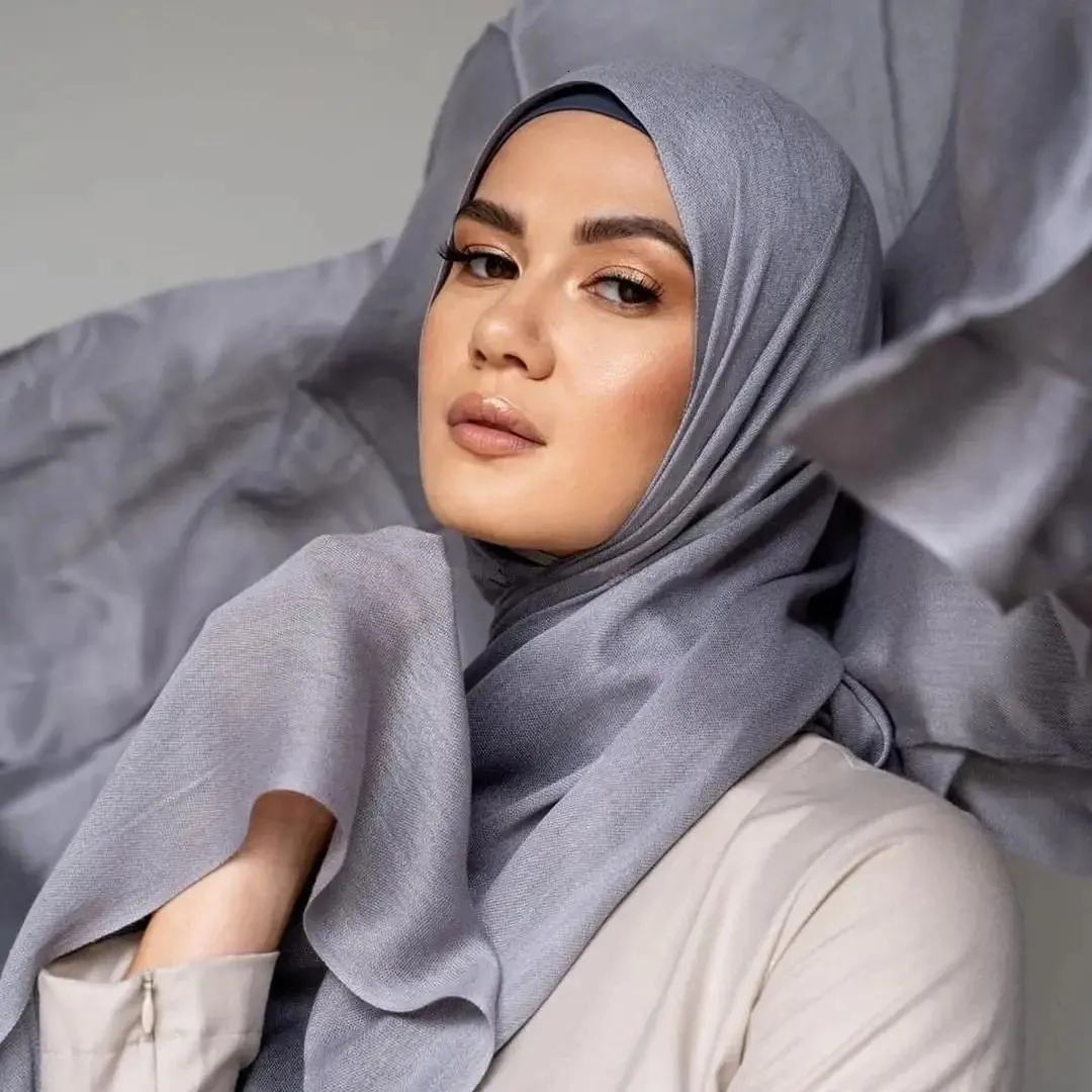 Cotton Rayon Hijabs Scarf Solid Headscarf Wraps Big Size Plain Long Shawls Muslim Women Hijab Islamic Turban Headbands Foulard y240430