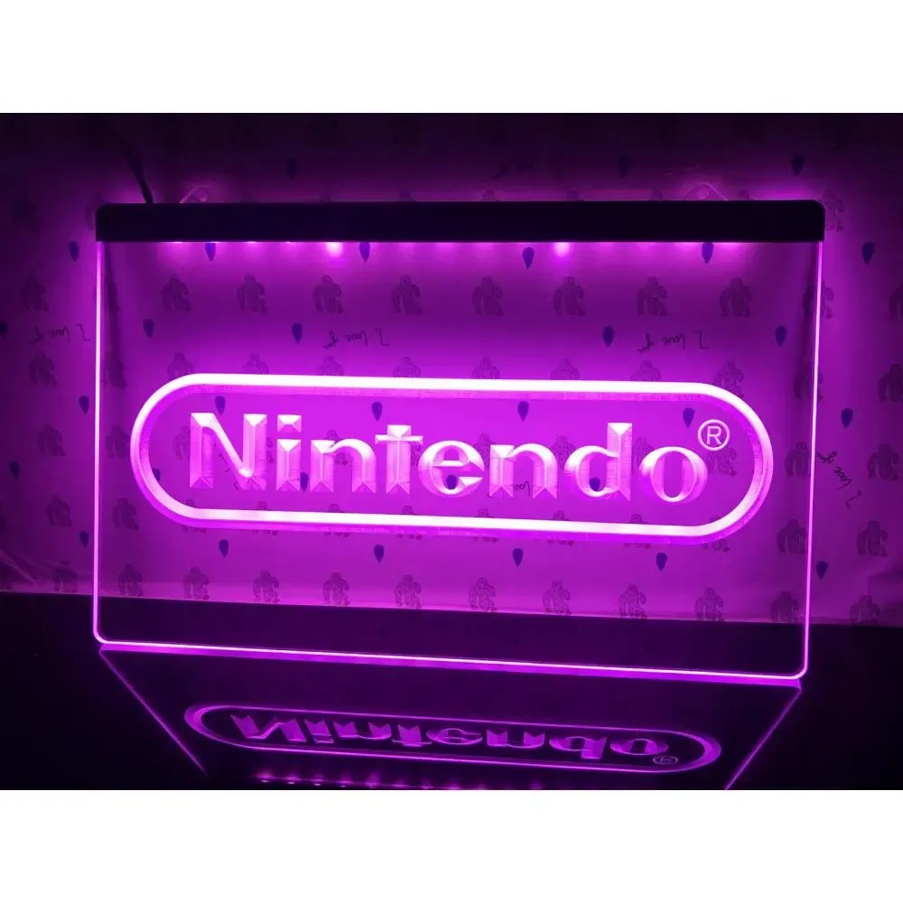 Çıkartmalar Bar Pub Kulübü Nintendo Oyunu Led Neon Sign3d Oyma Duvar Sanatı Ev, Oda, Yatak Odası, Ofis, Çiftlik Evi Dekoru