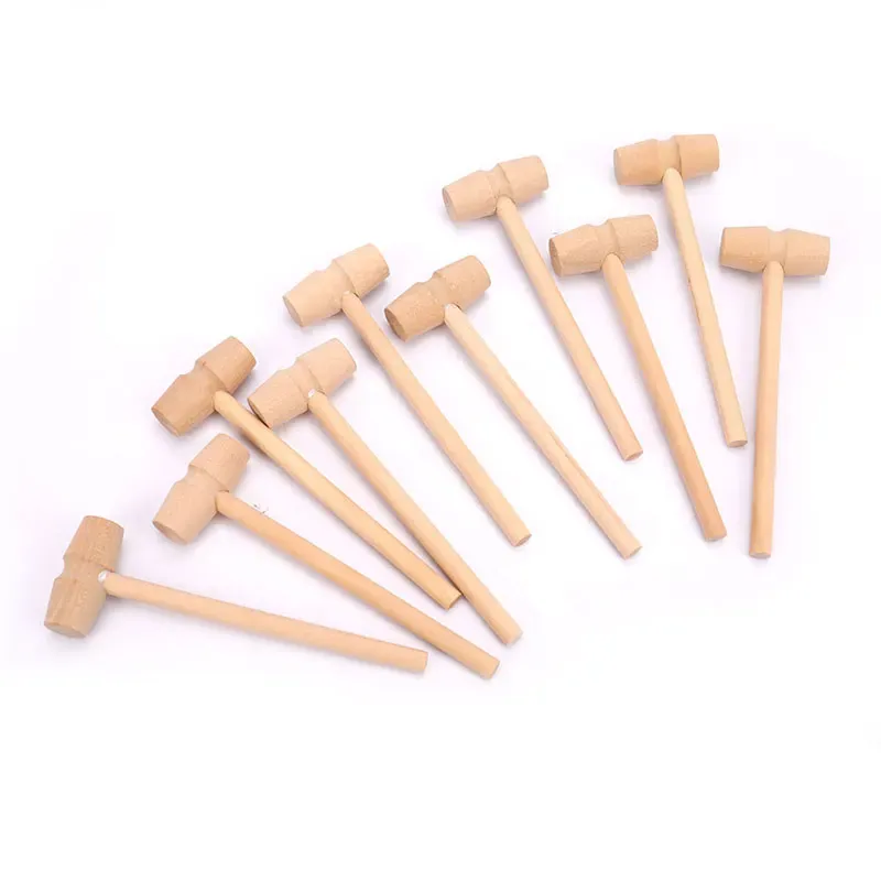 Hammer 10 pezzi mini palline da martello in legno giocattolo mazzuolo in legno