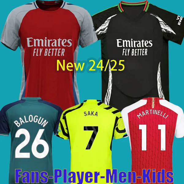 Fotbollströjor män barn 23 24 Saka Gabriel Jesus Smith Rowe Rice Retro Thomasfabio Vieira Martinelli 2023 2024 Camiseta de Futbol Tierney Football Shirt