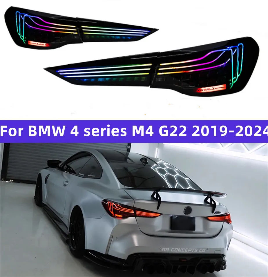 BMW 4シリーズM4 G22 G23 G82 GSL 425I 430I 20 19-2024修正LED DRLブレーキダイナミックターンシグナルライトアセンブリカーランプのテールライト